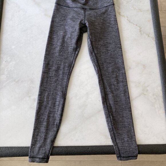 Lululemon Wunder Under Leggings / Tights / Pants (black grey herringbone) Luon - Picture 10 of 12
